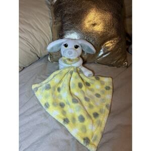 GUND Baby Bunny Lovey Security Blanket Plush Yellow Polka Dot Stuffed Animal